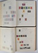 Two The New Ideal stamp albums for foreign countries A-Z, sparsely filled