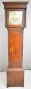 Samuel Roberts, Llanfair, Georgian oak 8 day long case clock having square brass dial, height 195cm,