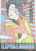 Eric Clapton and Steve Winwood 2011 Japan Tour limited edition 42/250 screen print poster, with