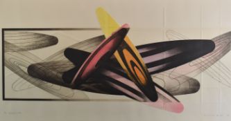 Arichi Yoshito (b1949) signed limited edition 13/30 abstract print Spacetime 27B, 45 x 90cm