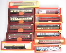 Twelve Hornby and Hornby Top-Link 00 gauge model railway coaches to include ex LSWR non corridor,