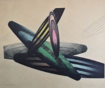 Arichi Yoshito (b1949) signed limited edition 14/40 abstract print Spacetime 18, 48 x 65cm