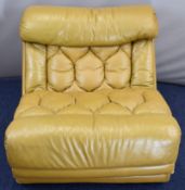 Tetrad retro mid century modern leather armchair with unusual retractable arms