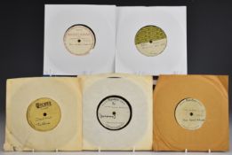 Five acetates comprising Johnny Shadow - What Colour Is The Wind, The Cool School - What Is There To