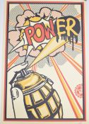 Shepard Fairey Obey (b 1970) Power or Pow-Er signed screen print, 91 x 61cm, unframed