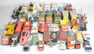 A collection of Dinky Toys vintage diecast model cars, trucks and TV related vehicles to include