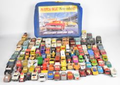 Approximately one hundred vintage diecast model cars to include Dinky, Corgi and Matchbox, with
