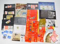 Large collection of first class postage stamps in booklets and blocks, approximately 500 first class