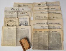 Approximately 12 mainly Georgian and Victorian newspapers including Evening Journal 1854, The