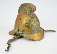 Tetbury, Gloucestershire interest late 19th / early 20thC Merryweather brass fireman's helmet with