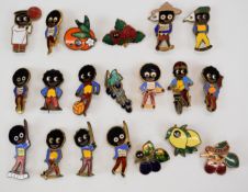 Twenty vintage enamel Robertson's Golden Shred and other advertising pin badges, including Essex