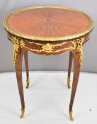 19th century style gilt metal mounted kingwood or similar French centre or occasional table,