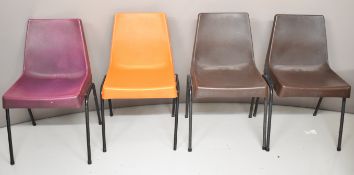 Four Morris of Glasgow retro, mid century modern stacking chairs