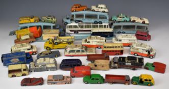 A collection of Dinky Toys vintage diecast model cars and trucks to include Guy Van 'Ever Ready',