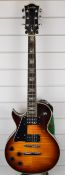 Sheridan left handed Les Paul style electric guitar with EMG-HZ pickups and tobacco sunburst finish