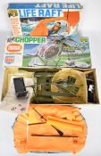 Two Sharna / Cherilea Big Twelve Series vehicle playsets comprising Army Chopper model helicopter