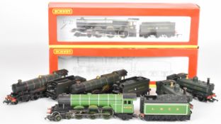 Five Hornby 00 gauge GWR model railway locomotives comprising BR County of Carnarvon, GWR King Henry