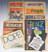 Collection of anti establishment counterculture magazines and newspapers including Arrows 2 and 6,