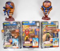 Three Marvel Legends Modok Series action figures comprising characters Moon Knight, Wasp and