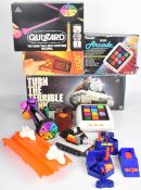Four 1980's retro games to include Turn the Terrible Tank, Quizzard, Tandy Arcade and Split