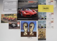 Nick Mason signed Division Bell promo cards with certificate, Nick Mason book Passion for Speed