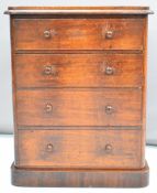 19thC mahogany apprentice collector's chest of four drawers, W36 x D24 x H45cm