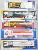 Five 1:50 scale diecast model haulage vehicles by Corgi, Cararama and Universal Hobbies to include