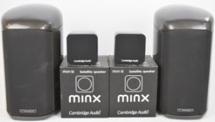 A pair of Cambridge Audio Minx Min 12 satellite speakers, in original boxes and a pair of Mission