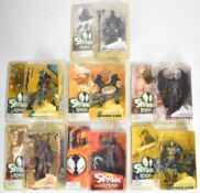 Seven Spawn Reborn action figures by McFarlane Toys to include The Redeemer, Raven Hellspawn and