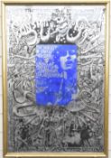 Martin Sharp Donovan psychedelic silver foil poster 'Sunshine Superman', silver and blue