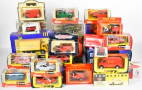 A collection of Corgi, Oxford, Burago and similar diecast model cars, trucks etc, to include Royal