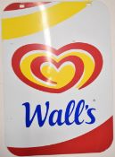 Wall's ice cream retro double sided metal advertising sign, 70 x 50cm