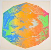 1968 pop counter culture psychedelic neon poster, 57 x 57cm