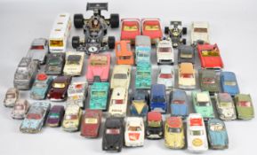 Approximately fifty Dinky and Corgi diecast model cars to include FAB1, Ford Gran Torino, Man From