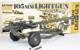 Action Man 105mm Light Gun by Palitoy Ltd, 34720, in original box with instructions and shells,