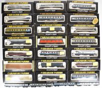 Twenty three Graham Farish N gauge model railway coaches including Mk1 Mk2 and Post Office examples,