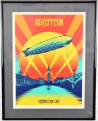 Led Zeppelin Shepard Fairey signed Celebration Day poster, 60 x 45cm