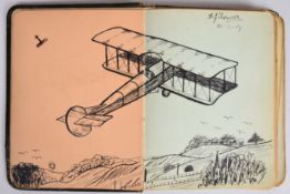 Edwardian album containing missives, poetry, watercolours and drawings