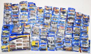 Over one hundred Mattel Hot Wheels diecast model cars dating mostly to the early 2000's to include a