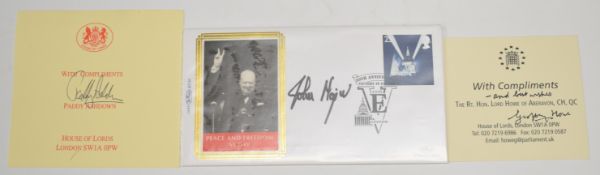 John Major, Paddy Ashdown and Geoffrey Howe autographs, two on House of Commons / Lords compliment