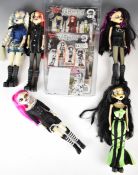 Five Bleeding Edge Goth Dolls by Varner Studios comprising Casual Storm, Julia Doom, Anarchy
