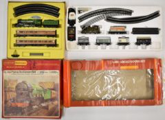 Two 00 gauge Hornby Railways electric train sets comprising LBSC Local Goods R356 and Flying