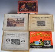 Five Royal interest vintage wooden jigsaw puzzles comprising three A.V.N Jones examples including