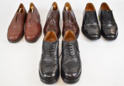 Four pairs of British Army shoes comprising brogues 2006 size 8M, Toye, Kenning & Spence officer's