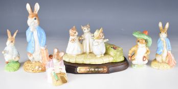 Beswick Beatrix Potter figures including Mittens, Tom Kitten and Moppet and Peter and the Red Pocket
