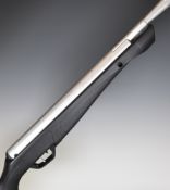 Crosman Silver Fox Model 6-CSLV92 .22 air rifle with composite stock, textured semi-pistol grip