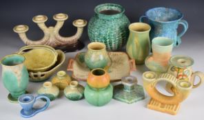 Beswick retro / mid century modern shaped dishes and vases including shape numbers 2068, 1989 and 20