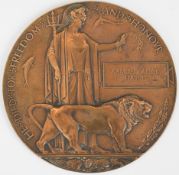 WW1 Memorial Plaque / death penny for Samuel Alick Harris