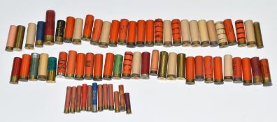 Over 60 collector's shotgun cartridges including Nobel's Empire 12 bore brass cased, 8 bore, 16