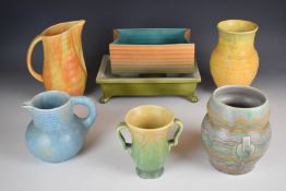 Collection of Beswick retro / mid century modern, Art Deco and drip glazed ceramic vases and